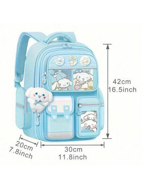 SANRIO حقيبة ظهر كورومي من سانريو متعددة الجيوب - بتصميم كورومي الجميل، حقيبة كتف خفيفة الوزن مع حجرات، مناسبة للجوائز والمكافآت