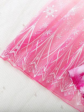SHEIN Elladie kids طقم فتاة أنيق مكون من قطعتين: فستان أميرة بأكمام طويلة + رداء كيب من الشبك، مناسب للربيع والخريف