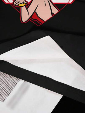 Betty Boop x SHEIN تي شيرت نسائي كاجوال بطبعة كرتونية ملونة بياقة دائرية وأكمام قصيرة، صيفي