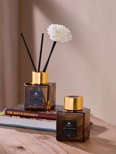 Cirelle 1 قطعة زجاجة 50 مل من الزهور المجففة والقصب لعطر الأرومثيرابي بدون نار، عطر دائم للمنزل وغرفة النوم والمكتب والحمام، ديكور معطر لأوقات الاسترخاء، فكرة هدية للمناسبات والأعياد