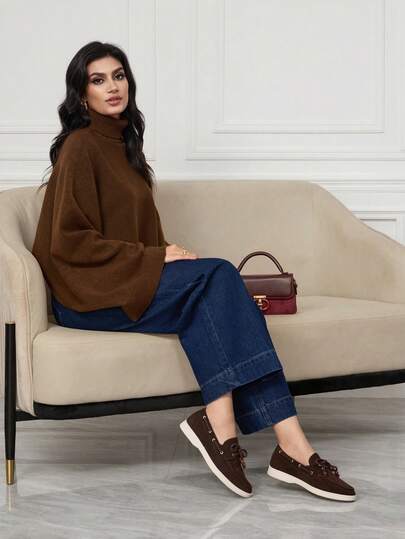 Sleekvia أحذية مسطحة سهلة الارتداء مزينة بفيونكة للنساء للارتداء اليومي والتنقل