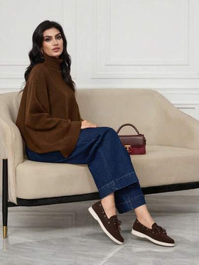 Sleekvia أحذية مسطحة سهلة الارتداء مزينة بفيونكة للنساء للارتداء اليومي والتنقل