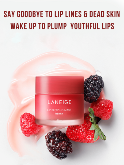 Laneige قناع نوم الشفاه من لانيج، 20 جرام/0.7 أونصة - الأكثر مبيعًا، اختبره الأطباء الجلديون، مستخلص التوت + 3% زبدة الشيا، يحسن خطوط الشفاه والبريق في 4 أسابيع، يغذي الشفاه الجافة/المتشققة، إصلاح ليلي، أساس مكياج، مناسب للبشرة الحساسة/التالفة