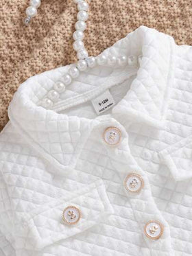 SHEIN جاكيت مع تفاصيل الرفرفة وشورت وكامي علوي للبنات الصغار
