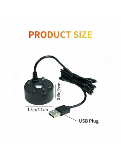 جهاز رذاذ يعمل بالطاقة من USB، مرطب متعدد الوظائف مع أضواء متغيرة الألوان، مناسب لديكور المنزل والحوض المائي وقدر ساحرة هالوين والمناظر الخيالية، رشاش محمول، نافورة رذاذ للمكتب