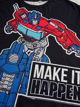 Transformers X SHEIN طقم بيجاما كاجوال مكون من ملابس علوية بياقة مستديرة وأكمام طويلة وبطبعة روبوت وبنطلون ، مناسب للمراهقين، قطعتان/مجموعة