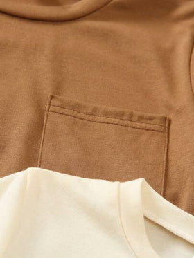 SHEIN 3 قطع تيشيرتات كاجوال بأكمام طويلة وياقة طاقم للأولاد، بني للنضج، بني وبيج مخطط للحيوية، أبيض سادة للتنوع، مناسبة للمدرسة وأنشطة العائلة في عطلة نهاية الأسبوع والرحلات القصيرة والحديقة