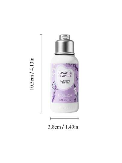 L'Occitane لوشن جسم بالخزامى 75مل/2.5أونصة، لوشن مرطب مهدئ ومرطب للبشرة الجافة، لوشن مرطب مشرق، حجم مناسب للسفر