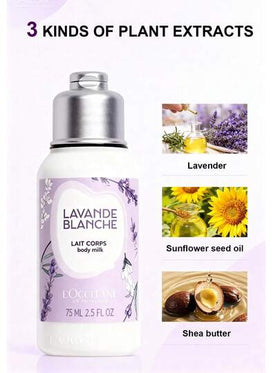 L'Occitane لوشن جسم بالخزامى 75مل/2.5أونصة، لوشن مرطب مهدئ ومرطب للبشرة الجافة، لوشن مرطب مشرق، حجم مناسب للسفر
