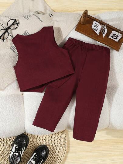 SHEIN زي رسمي للأطفال الصبيان، طقم سترة ذات لون واحد + بنطلون، بدون قميص أو إكسسوارات، مناسب للأعمار من 6 أشهر إلى 3 سنوات، ملابس رسمية للزفاف والحفلات والأعياد والتخرج