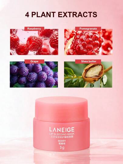 Laneige قناع النوم للشفاه - 3 جرام/0.10 أونصة، العناية بالشفاه أثناء النوم، مرطب ومغذي، يجعل الشفاه ناعمة ونابضة بالحياة، يزيل الجلد الميت، يقلل من خطوط الشفاه، ترطيب عميق - حجم السفر