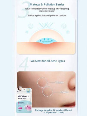 Olive Young 1 قطعة من بقع علاج الحبوب من Care Plus، بقع حبوب غير مرئية، بقع حبوب هيدروكولويد، صيغة كورية، تغطي بفعالية الحبوب والبثور والعيوب، مناسبة للبشرة والوجه المشكلة، مقاومة للماء والعرق، تغطي أيضًا ندبات الحبوب، بقع الحبوب الطارئة