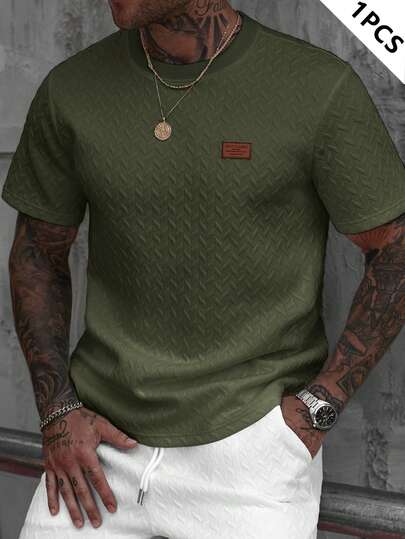 Manfinity CasualCool قميص تي شيرت قصير الأكمام بياقة مزخرفة للرجال، هدية رائعة للحبيب أو الزوج، مناسب للارتداء اليومي الكاجوال في الصيف، مناسب للعطلات الساحلية، عنصر أنيق ومتعدد الاستخدامات