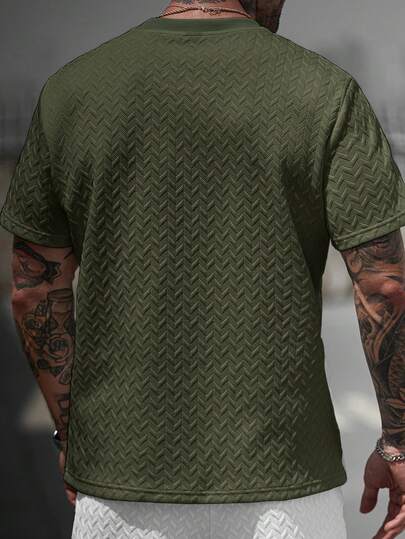 Manfinity CasualCool قميص تي شيرت قصير الأكمام بياقة مزخرفة للرجال، هدية رائعة للحبيب أو الزوج، مناسب للارتداء اليومي الكاجوال في الصيف، مناسب للعطلات الساحلية، عنصر أنيق ومتعدد الاستخدامات