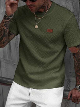 Manfinity CasualCool قميص تي شيرت قصير الأكمام بياقة مزخرفة للرجال، هدية رائعة للحبيب أو الزوج، مناسب للارتداء اليومي الكاجوال في الصيف، مناسب للعطلات الساحلية، عنصر أنيق ومتعدد الاستخدامات