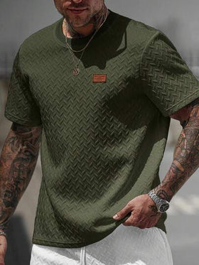 Manfinity CasualCool قميص تي شيرت قصير الأكمام بياقة مزخرفة للرجال، هدية رائعة للحبيب أو الزوج، مناسب للارتداء اليومي الكاجوال في الصيف، مناسب للعطلات الساحلية، عنصر أنيق ومتعدد الاستخدامات