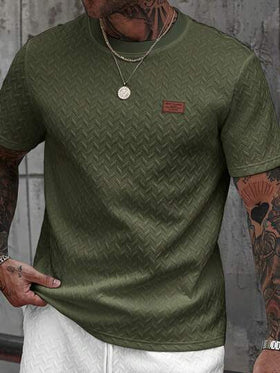 Manfinity CasualCool قميص تي شيرت قصير الأكمام بياقة مزخرفة للرجال، هدية رائعة للحبيب أو الزوج، مناسب للارتداء اليومي الكاجوال في الصيف، مناسب للعطلات الساحلية، عنصر أنيق ومتعدد الاستخدامات