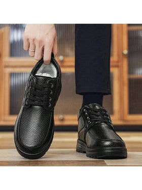 بوت شتوية للرجال، مبطنة حرارياً، دافئة ومريحة، بتصميم أصابع قدم مستديرة، مناسبة للتخييم والارتداء اليومي - بوت شتوية، معدات للطقس البارد، تصميم بوت عصري، بوت مزودة بنعل مانع للانزلاق.