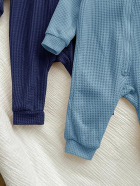 SHEIN قطعتان جمبسوت طويلة الأكمام مصنوعة من الصوف للأطفال الرضع البنات، لفصلي الخريف والشتاء