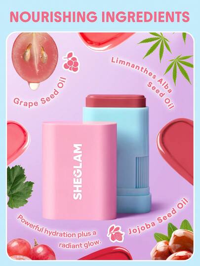 SHEGLAM Glass Glow أحمر خدود عصا-Brisk Babe حمره بلشر علامة تجارية جمال مكياج ميكب مستحضرات تجميل للنساء الفتيات مثالي لفصل الشتاء الربيع مثالي ل- Y2K أزياء أنيقة رمضان هدية حفلة جاهز أفضل لون
