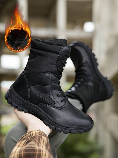 بوت ثلج دافئة من الفرو الصناعي للرجال، بوت المشي لمسافات طويلة والرياضات الخارجية، بوت تريكينج، بوت خارجية متعددة الاستخدامات للرجال والنساء