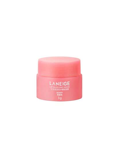 Laneige قناع النوم لشفاه التوت الكوري بحجم السفر، مغذي ومرطب: مثرى بفيتامين سي وزبدة موروموروا وزبدة الشيا، مكونات مضادة للأكسدة، مناسب للشفاه الجافة والمتشققة، للنساء. قناع نوم الشفاه لانيج 3 جرام/0.10 أونصة