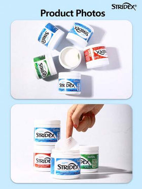 Stridex 55 قطعة من وسادات القطن المنظفة بحمض السالسيليك، تقشير لطيف، مسيطر على الزيوت، مكبر للمسام، تنظيف، تصغير المسام وتفتيح البشرة