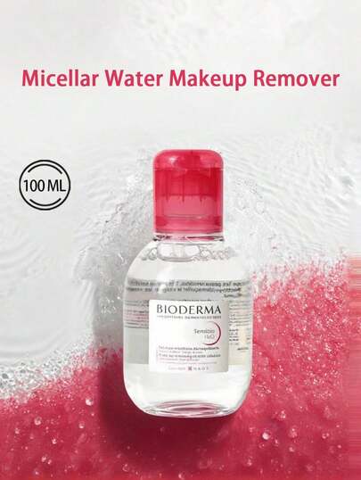 Bioderma ماء ميسيلار سانسيبيو H2O، مناسب لجميع أنواع البشرة، ماء تنظيف لطيف، حجم السفر 100مل/3.38 أونصة