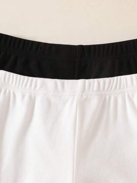 SHEIN Explorewe بيجامات للأولاد المراهقين - طقم بيجامة برقبة مزيفة بأكمام طويلة وبنطال طويل أسود وأبيض أحادي اللون مناسب لجميع المواسم ضروري لرأس السنة الجديدة 2026 متعدد الاستخدامات ومريح ودافئ وأنيق