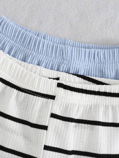 SHEIN طقم تي شيرت بأكمام طويلة وبنطلون كاجوال للأطفال الصبيان، خريفي