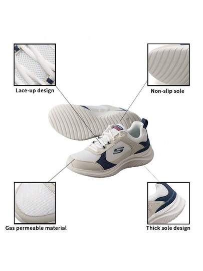 Skechers أحذية رياضية كاجوال للرجال FLECTION 3.0 ذات ربطات، أحذية جري ماصة للصدمات للجري والسفر والاستخدام اليومي الخارجي الكاجوال