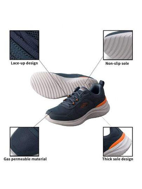 Skechers أحذية رياضية كاجوال للرجال FLECTION 3.0 ذات ربطات، أحذية جري ماصة للصدمات للجري والسفر والاستخدام اليومي الخارجي