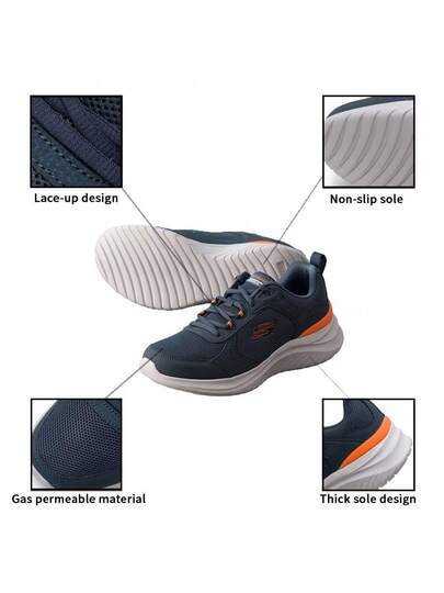 Skechers أحذية رياضية كاجوال للرجال FLECTION 3.0 ذات ربطات، أحذية جري ماصة للصدمات للجري والسفر والاستخدام اليومي الخارجي
