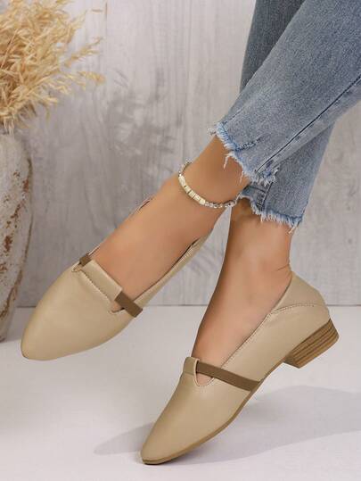 أحذية نسائية مريحة ذات قاع ناعم بتصميم كلاسيكي بأصبع قدم مدبب، أنيقة وبسيطة، سهلة الارتداء، باللون المشمشي، ذات كعب منخفض، مناسبة لجميع المواسم، مقاسات كبيرة، أحذية باليه