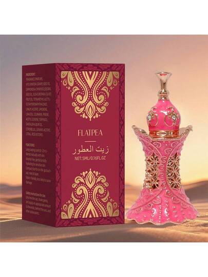 زيت عطري نقي 5 مل، عود الصندل والورد العربي، عطر طويل الأمد لمدة 12 ساعة، زيت عطري أساسي بدون لهب لتنقية الهواء المنزلي، له تأثير على الاسترخاء والإنعاش العقلي، سلسلة عالية الجودة والمستوى، مناسب للهدايا