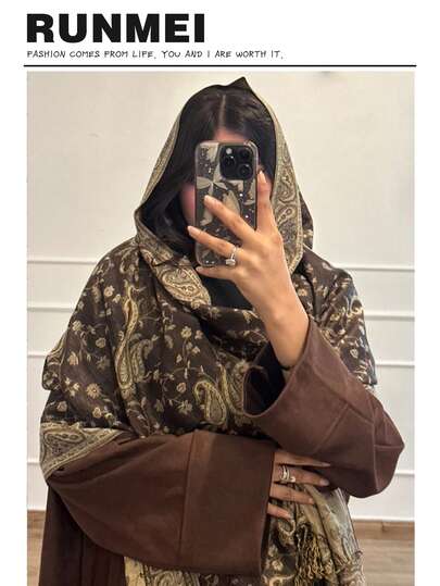 وشاح نسائي أنيق دافئ مطبوع بنمط الكاجو، وشاح كلاسيكي بطبعة البيزلي للحجاب والشال للعباءة