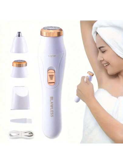طقم إزالة الشعر الكهربائي للنساء 3 في 1 - ماكينة تشذيب الوجه القابلة لإعادة الشحن عبر USB، ماكينة تشذيب شعر الأنف، إبيلاتور للجسم كامل، هدايا لإزالة شعر النساء، إزالة شعر الوجه، ماكينة تشذيب الشعر، لوازم الحلاقة، قص الشعر، اكسسوارات الشعر