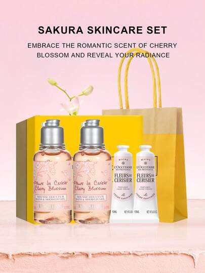 L'Occitane 2 * 35مل جل استحمام + 2 * 10مل كريم يد بزهر الكرز