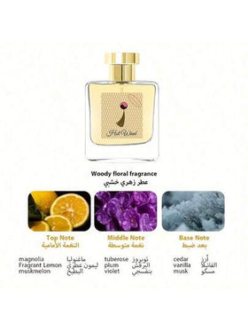 زجاجة عطر 50 مل للسيدة البعيدة، معطر هواء، روائح دائمة من الحمضيات والمسك والفانيليا والياسمين والورد والأرز، زجاجة مزينة بالذهب مع غطاء أسود، رائحة فاخرة مناسبة للاستخدام اليومي والحفلات والمناسبات الخاصة، هدية مثالية للنساء، عطر صغير دائم الرائحة