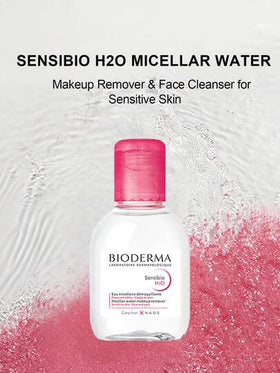 Bioderma ماء ميسيلار سانسيبيو إتش 2 أو - منظف للبشرة الحساسة، صيغة بدون شطف، موصى به من قبل الأطباء الجلديين، حجم السفر - 100 مل/3.38 أونصة