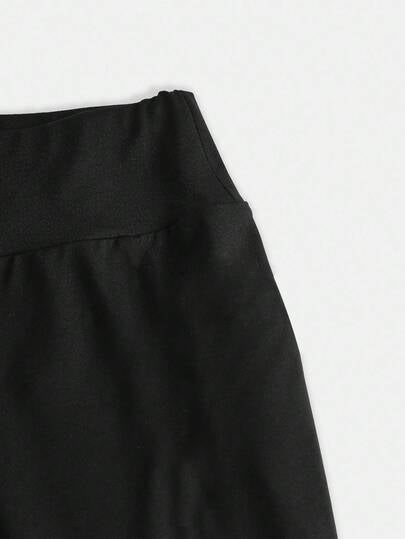 SHEIN Girlism بنطلون يوجا بخصر عالي وساق ضيق مرن للفتيات المراهقات، مع جيوب، بنطلون ذو ساق واسعة متعدد الاستخدامات للارتداء اليومي