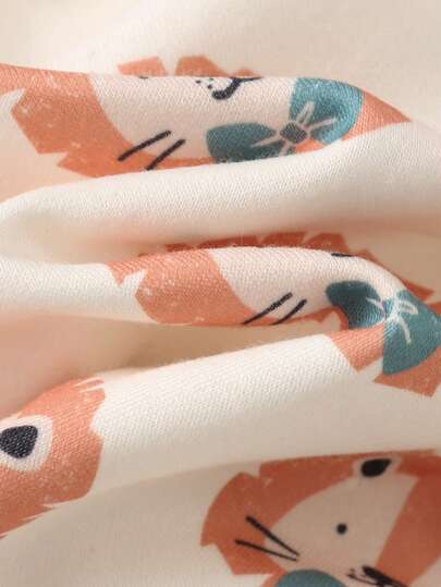 Cozy Pixies مجموعة بنطلون وبلوزة طويلة الأكمام بطبعات حيوانات كرتونية للأطفال الصبية، قطعتان، قطن ناعم وخصر مطاطي