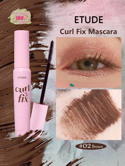 ETUDE ماسكارا تثبيت التجعيد رقم 02 بني، تحافظ على تجعيد جريء لمدة 24 ساعة، صيغة مقاومة للبقع والماء، فرشاة دقيقة تطبق بالتساوي، هدية، مكياج كوري | جمال كوري | 8 جرام / 0.28 أونصة