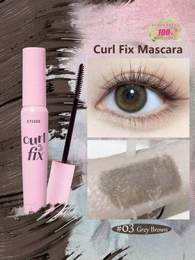ETUDE ماسكارا تثبيت التجعيد رقم 03 رمادي بني، تحافظ على تجعيد جريء لمدة 24 ساعة، صيغة مقاومة للبقع والماء، فرشاة دقيقة تطبق بالتساوي، هدية، مكياج كوري | جمال كوري | 8 جرام / 0.28 أونصة