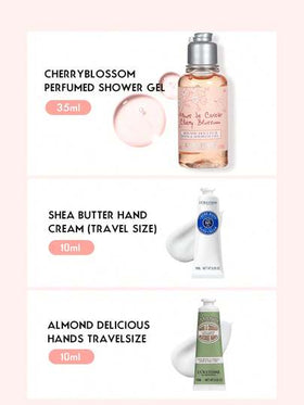 L'Occitane 2 * 35مل جل استحمام + 2 * 10مل كريم يد بزهر الكرز