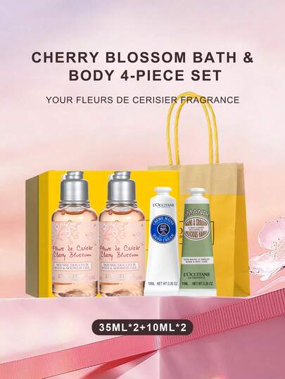 L'Occitane 2 * 35مل جل استحمام + 2 * 10مل كريم يد بزهر الكرز