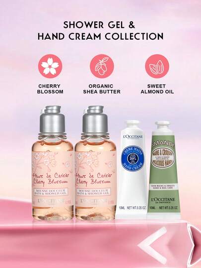 L'Occitane 2 * 35مل جل استحمام + 2 * 10مل كريم يد بزهر الكرز