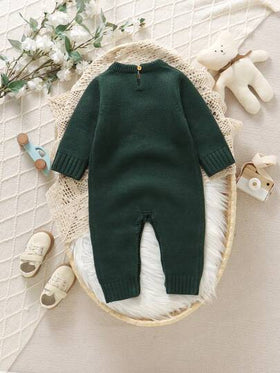 SHEIN Vintaside Kids رومبير رضيع/طفل صبي جميلة وعملية مصنوعة من نسيج جاكار مطبوع بالدب