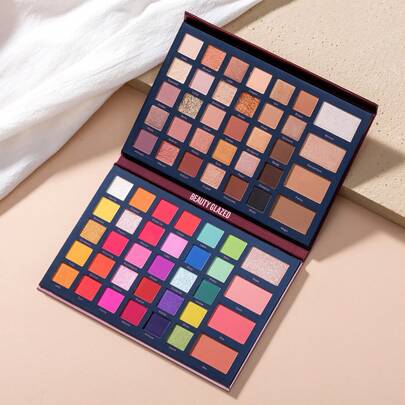 beauty glazed 68 لون ظلال عيون بألوان مطفأة ولامعة، عالية الصبغة، طويلة الأمد، مقاومة للماء