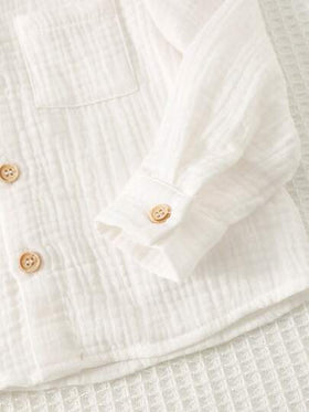 Cozy Pixies مجموعة من قطعتين للأطفال الصبيان، قميص كلاسيكي بياقة وأكمام طويلة مخطط وبنطال مخطط بخصر مطاطي، مناسب للخروجات والألعاب والارتداء اليومي والأعياد والحفلات
